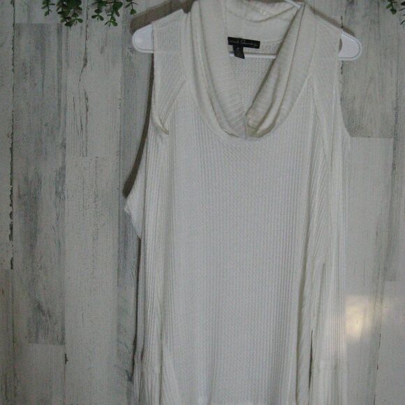 French Laundry Cold Shoulder Cowl Neck Sweater - Picture 1 of 6
